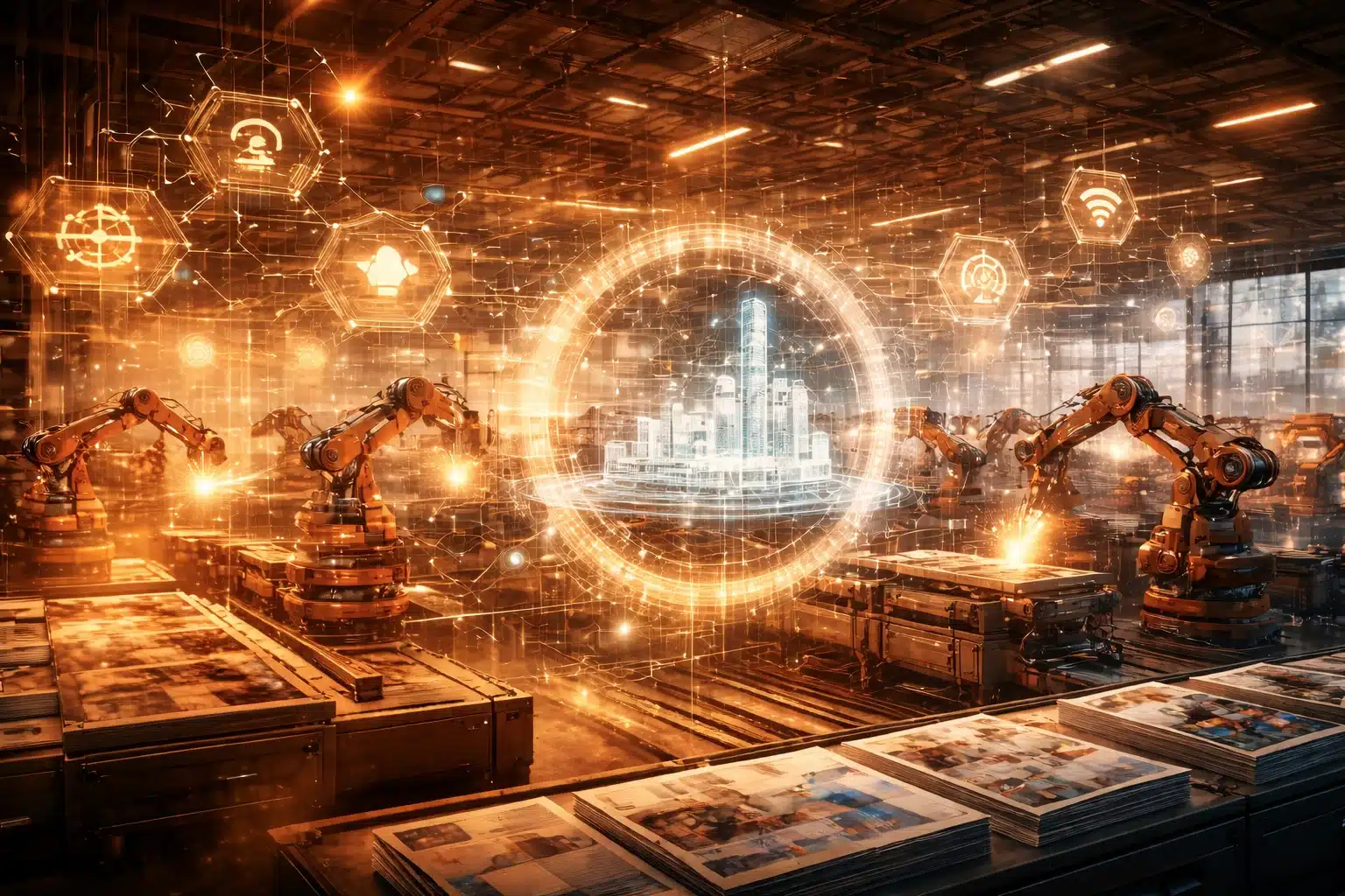 KI in der Produktion: Automatisierung in der Druckbranche 1 ki in der produktion, Druckautomatisierung, druck-automatisierung, industrie 4.0, was ist industrie 4.0, künstliche intelligenz produktion, ki in der fertigung, automatisierung von produktionsprozessen, smart factory, ki 3d-druck