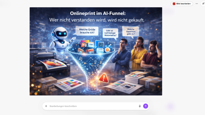 Onlineprint AI-Funnel KI Druckprozess